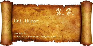 Uti Hunor névjegykártya